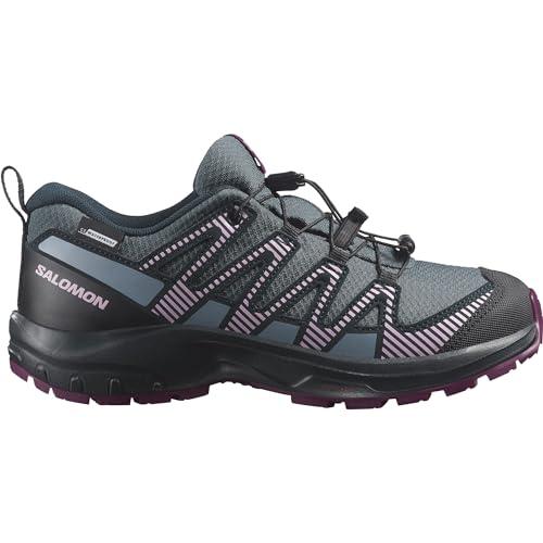 Salomon XA PRO V8 CLIMASALOMON wodoodporne buty turystyczne, Neptune, Carbon/Plum Caspia, 35, Neptun Carbon Plum Caspia, 34 EU