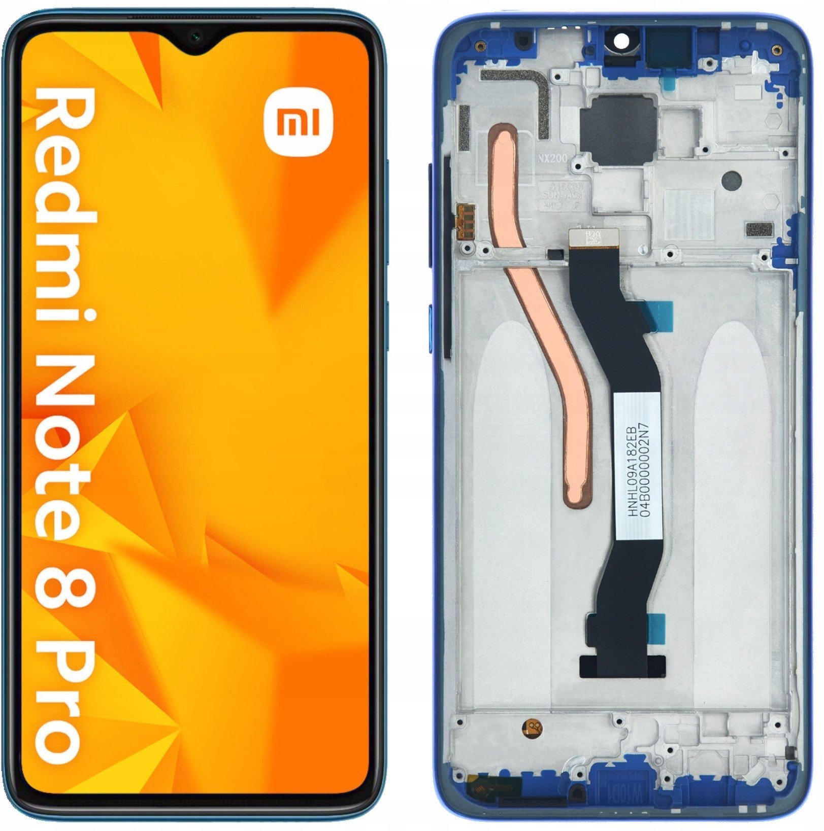 Wyświetlacz do Xiaomi Redmi Note 8 Pro LCD Ekran Niebieski Ramka