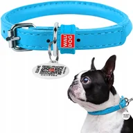 Obroże dla psów - Obroża dla psa WAUDOG Glamour skórzana z paszportem QR, okrągła, niebieska, rozmiar XS, 25-33 cm 8 mm - miniaturka - grafika 1