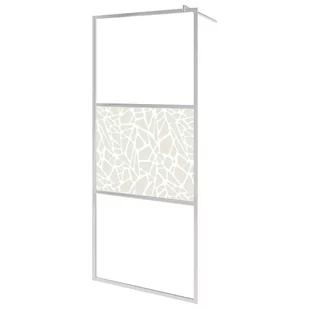 VidaXL Ścianka prysznicowa, szkło ESG, wzór w kamienie, 100 x 195 cm - Ścianki i drzwi prysznicowe - miniaturka - grafika 2