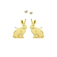Kolczyki - Kolczyki z Zającem srebro pozłacane - MEJK Jewellery - miniaturka - grafika 1