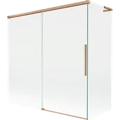 Parawany nawannowe - Mexen Rox L parawan nawannowy 2-skrzydłowy rozsuwany 160 + 80 x 150 cm, transparent, miedź szczotkowana - 8C9L-160-080-65-00 - miniaturka - grafika 1