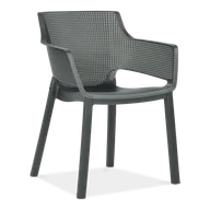 Fotele i krzesła ogrodowe - ALLIBERT Krzesło ogrodowe ELISA plastikowe antracytowe - miniaturka - grafika 1