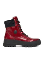 Botki damskie - Rieker Trzewiki CEO-Y0220-33 Czerwony - miniaturka - grafika 1