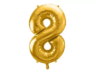PartyDeco Balon foliowy Cyfra 8, 86cm, złoty FB1M-8-019 - Balony i akcesoria - miniaturka - grafika 1