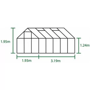Halls szklarnia ogrodowa Popular 106 6,3 m2 1,93 x 3,19 m) zielona - Szklarnie ogrodowe - miniaturka - grafika 8