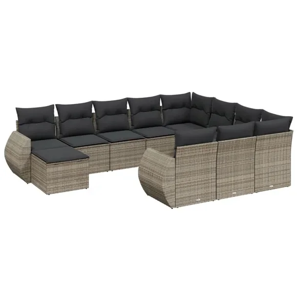 Zestaw wypoczynkowy rattan PE szary 62x62x69 cm