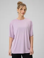 Koszulki i topy damskie - 4F T-shirt loose z modalem damski - fioletowy XL - miniaturka - grafika 1