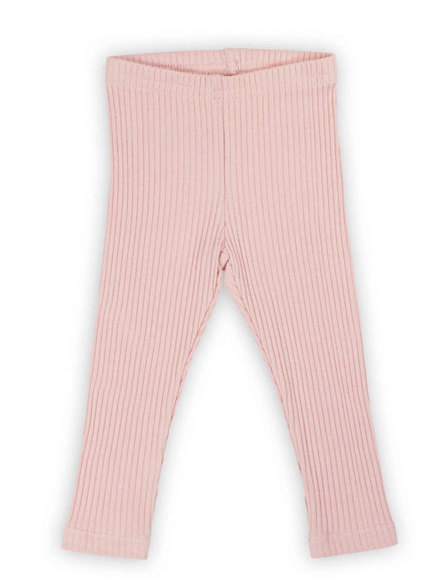 Dziewczęce legginsy prążkowane pudrowe Nicol,r.68