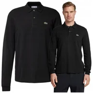 Koszulki męskie - czarna koszulka meska regular elegancki longsleeve lacoste PREMIUM czarna koszulka meska regular elegancki longsleeve lacoste PREMIUM r.M - miniaturka - grafika 1
