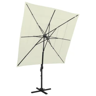 vidaXL 4-poziomowy parasol na aluminiowym słupku, piaskowy, 250x250 cm 313820 - Parasole ogrodowe - miniaturka - grafika 10