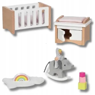 Mebelki Dla Lalek Drewniane Zestaw Dla Dzieci Do Zabawy - Domki dla lalek - miniaturka - grafika 1