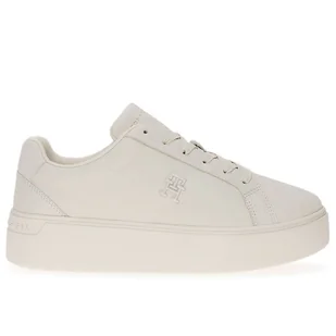 Buty Tommy Hilfiger Nubuck Leather Platform Court FW0FW07912-YBL - beżowe - Trampki damskie - miniaturka - grafika 1