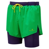 Spodnie sportowe męskie - RONHILL Spodenki biegowe męskie TECH DISTANCE SHORT bright green/ imperial - miniaturka - grafika 1