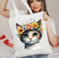 Torby i wózki na zakupy - Torba na zakupy shopper z nadrukiem kotek6 - miniaturka - grafika 1