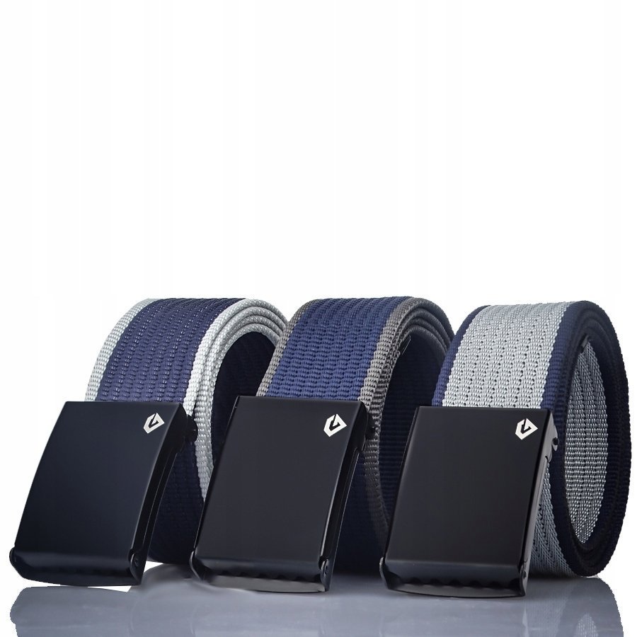 Gracio zestaw 3 pasków parcianych SZARY GRANAT