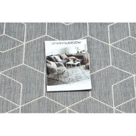 Dywany - Dywan SZNURKOWY SIZAL FLAT 48655/637 KOSTKI 3D Szary, 140x200 - miniaturka - grafika 1