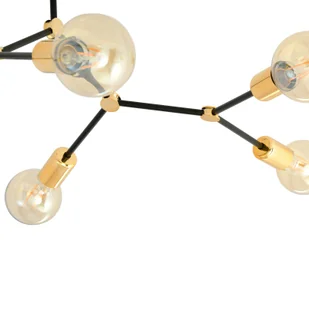 Emibig CODE 6 BLACK 1136/6 lampa sufitowa czarna złote elementy 1136/6 - Lampy sufitowe - miniaturka - grafika 5