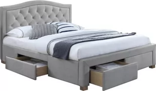 Łóżko do sypialni, szary, dąb, tapicerowane, 180x200 cm - Łóżka - miniaturka - grafika 1