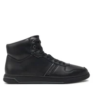 Sneakersy męskie - Sneakersy Calvin Klein High Top Lace Up Logo HM0HM01492 Czarny - miniaturka - grafika 1