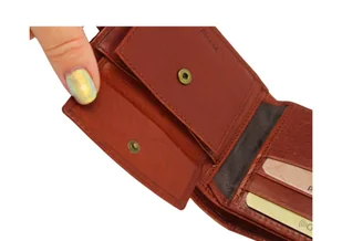 Portfel Męski Skórzany EL FORREST Średni Poziomy Z Zapięciem Jedno Skrzydełko 850 29 RFID BRĄZOWY 11.5 x 9 x 3 [cm] - Portfele - miniaturka - grafika 8
