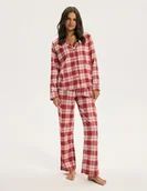 Piżamy damskie - Piżama damska długi rękaw Chrismis Esotiq czerwony S - miniaturka - grafika 1