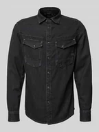 Koszule męskie - Koszula jeansowa o kroju slim fit z detalem z logo model ‘Dakota’ - miniaturka - grafika 1