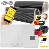 Ogrzewanie podłogowe - Folia grzewcza na podczerwień MISSION AIR 160 W/m2 Black Silver PTC 3,5m2 (3.5m x 100cm) + regulator Gemini Biały Wi-Fi | Bezpłatny transport - miniaturka - grafika 1