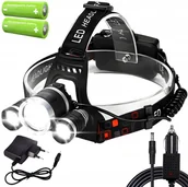 Latarki - MOCNA LATARKA CZOŁOWA 3x LED CREE XM L T6 CZOŁÓWKA - miniaturka - grafika 1