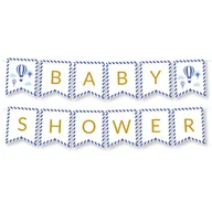 Baby shower i roczek - BANER napis BABY SHOWER - balony Girlanda - miniaturka - grafika 1
