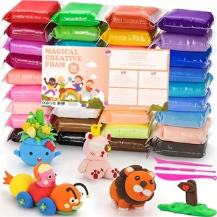 MASA Plastyczna MAGICZNA PIANKOLINA Modelina Ciastolina SUPER CLAY 36 szt - Masy plastyczne - miniaturka - grafika 1
