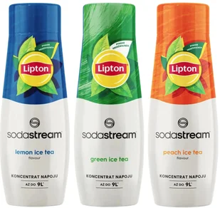 Zestaw SodaStream Syrop Lipton Green Ice Tea 440 ml + Syrop Lipton Ice Tea Lemon 440 ml + Syrop Lipton Ice Tea Peach 440 ml - Syropy i koncentraty owocowe - miniaturka - grafika 1