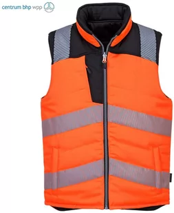 PORTWEST PW374 OCIEPLACZ OSTRZEGAWCZY DWUSTRONNY PW3; POMARAŃCZOWY/CZARNY - Odzież robocza - miniaturka - grafika 1