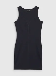 Damska sukienka midi 4F 4FRSS25TDREF188 - czarna - Sukienki - miniaturka - grafika 1