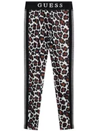 Spodnie i spodenki dla dziewczynek - Guess Legginsy J1YB00 MC01P Brązowy Slim Fit - miniaturka - grafika 1