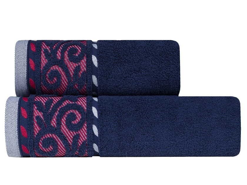 Ręcznik, elegancki ręcznik bawełniany Victoria 50x90cm ciemnoniebieski