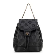 Torebki damskie - Damski plecak ze skóry z łańcuszkiem czarny - miniaturka - grafika 1