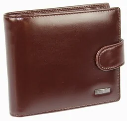 Portfel Męski Skórzany NICOLAS Skóra Licowa Poziomy Mały Z Zapięciem Dwa Skrzydełka Poziomy Suwak 36003-057-01 - Portfele - miniaturka - grafika 1