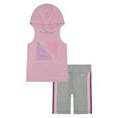 Koszulki i topy damskie - Reebok Tod Hood Top Y Short Sports Set dla dziewczynek, chłopców, zestaw sportowy, C23921RGI, różowy (Lt), 2 lata - miniaturka - grafika 1