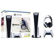 Konsole Playstation - Sony PlayStation 5 z napędem + słuchawki PULSE 3D (biały) + FIFA 23 - miniaturka - grafika 1