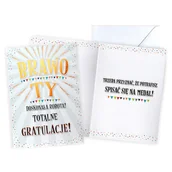 Kartki okolicznościowe i zaproszenia - KARTKA ŻYCZENIA BRAWO TY BIAŁA 14x19cm - miniaturka - grafika 1
