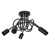 Oprawy, klosze i abażury - Lampa sufitowa MALAGA 5xE27 - czarny - miniaturka - grafika 1