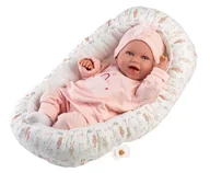 Lalki dla dziewczynek - Lalka bobas Mimi śmiejąca się z kokonem 42cm Llorens - miniaturka - grafika 1