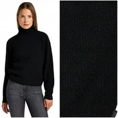 Swetry damskie - Lee ROLL NECK KNIT Black luźny pastelowy damski golf z dodatkiem wełny M - LEE - miniaturka - grafika 1
