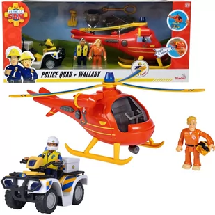 Strażak Sam Helikopter Wallaby, quad policyjny, figurki Simba - Samoloty i helikoptery - miniaturka - grafika 1
