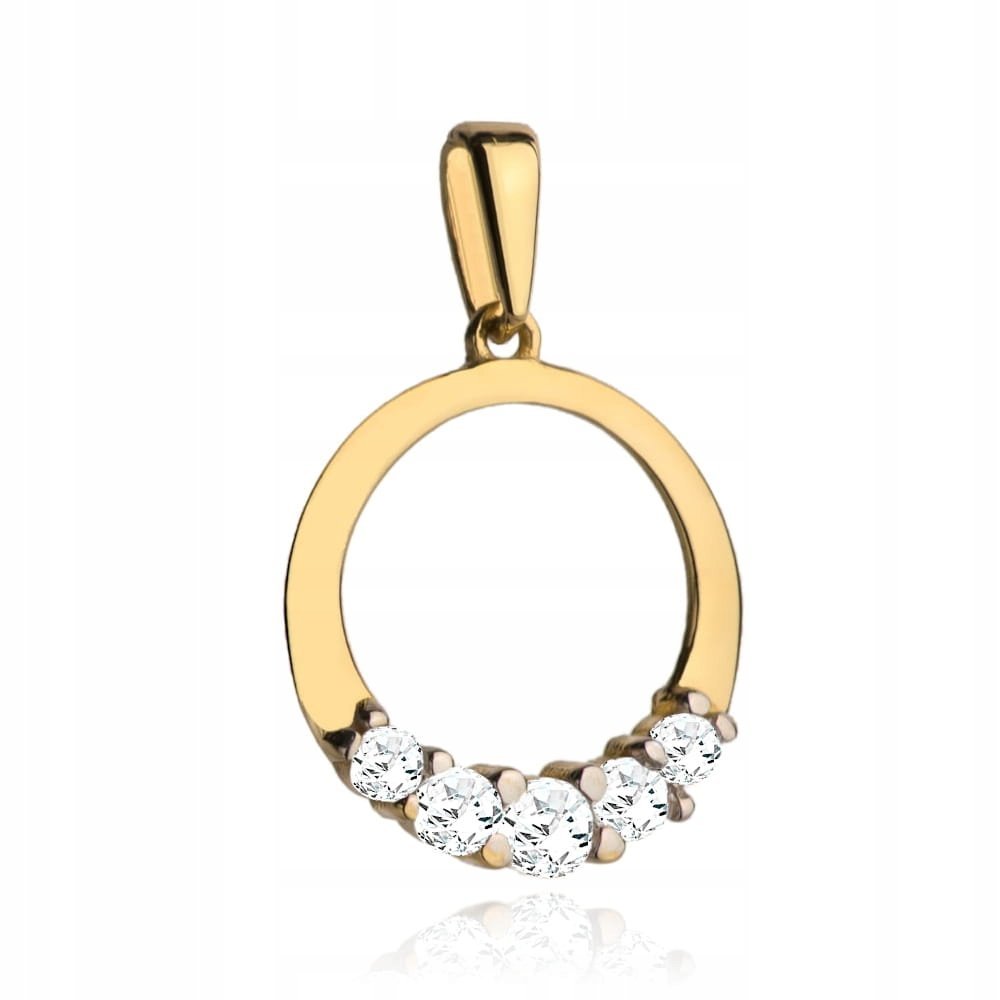 Złoty ring z cyrkoniami próba 585 waga 0.95g ładny design