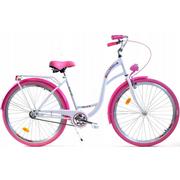 Rowery - Dallas Bike City 1spd 26 cali Damski Biały z różowym - miniaturka - grafika 1