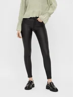 Spodnie damskie - Pieces Spodnie z imitacji skóry Shape-Up 17108412 Czarny Skinny Fit - miniaturka - grafika 1