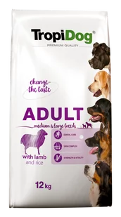 Tropidog Premium Adult Medium&Large Breeds Lamb&Rice 15 kg - Sucha karma dla psów - miniaturka - grafika 1