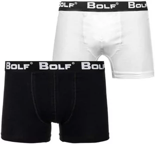Czarno-białe bokserki męskie Bolf 0953-2P 2 PACK - Majtki męskie - miniaturka - grafika 1